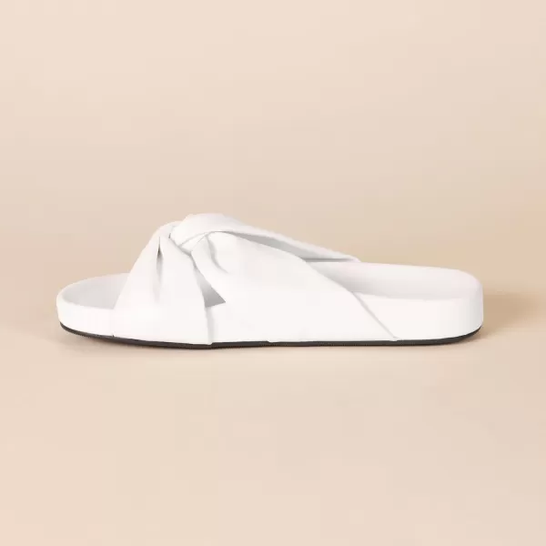 Amazon Essentials Womens Twist Slide SandalWhite