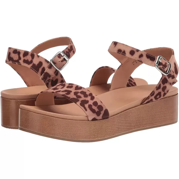 Amazon Essentials Womens Two Band Flatform SandalRose Leopard