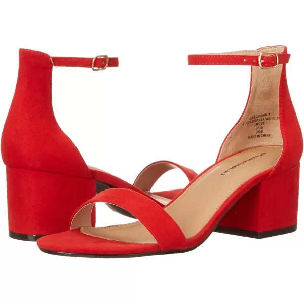 Amazon Essentials Womens Two Strap Heeled SandalBright Poppy Red