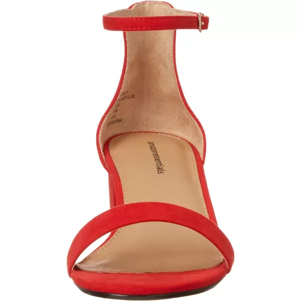 Amazon Essentials Womens Two Strap Heeled SandalBright Poppy Red