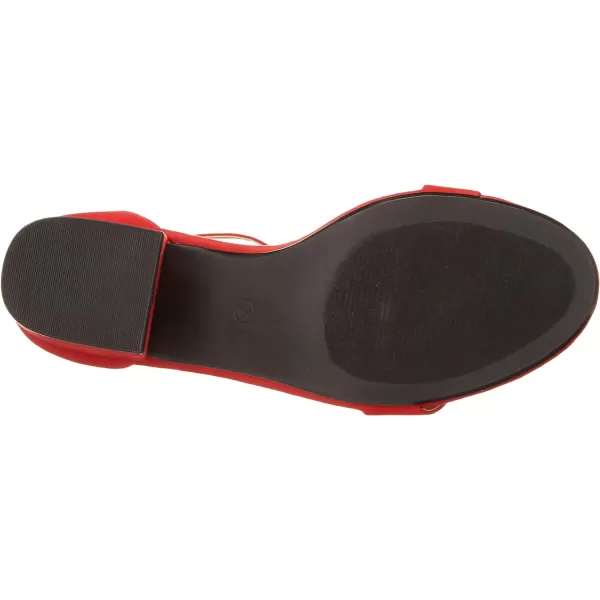 Amazon Essentials Womens Two Strap Heeled SandalBright Poppy Red