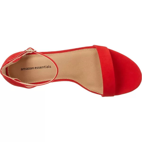 Amazon Essentials Womens Two Strap Heeled SandalBright Poppy Red