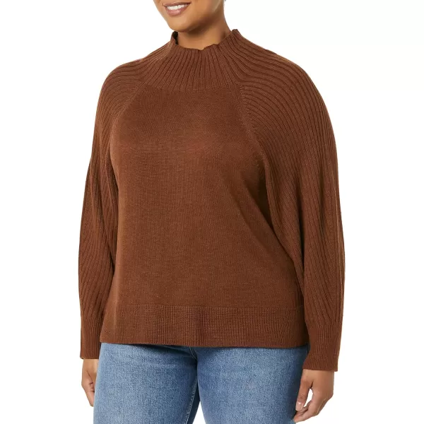 Amazon Essentials Womens Ultra Soft Oversized Cropped Cocoon Sweater Available in Plus Size Previously Daily RitualChocolate Heather