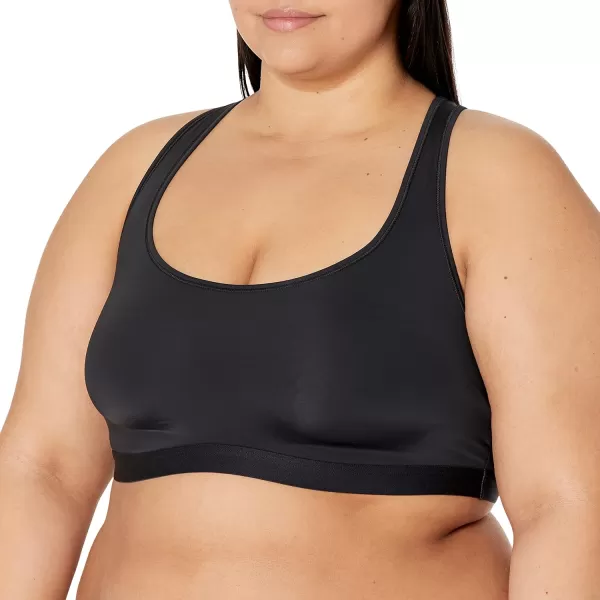 Amazon Essentials Womens Unlined Scoop Neck Bralette Pack of 2BlackSoft Petal
