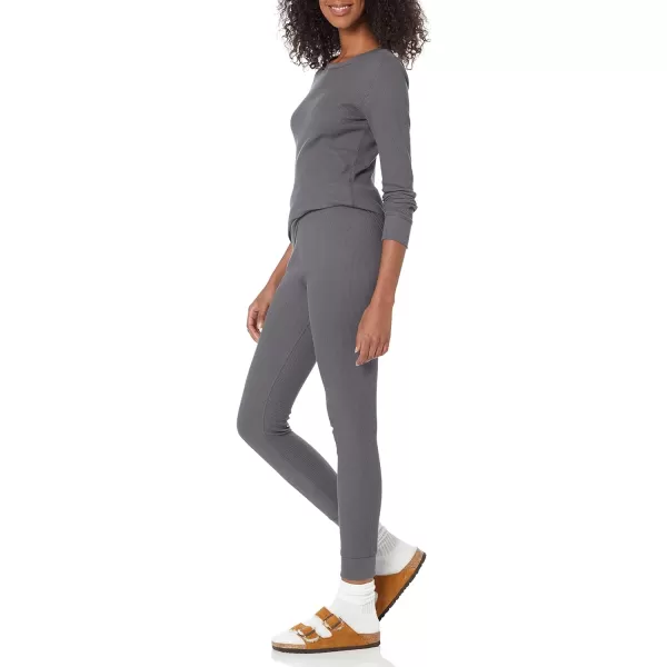 Amazon Essentials Womens Waffle Snug Fit Pajama SetCharcoal