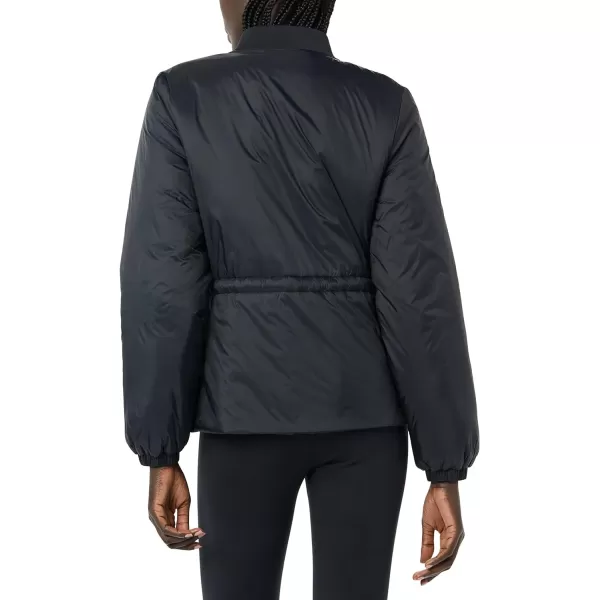 Amazon Essentials Womens Waist Padded Bomber JacketBlack