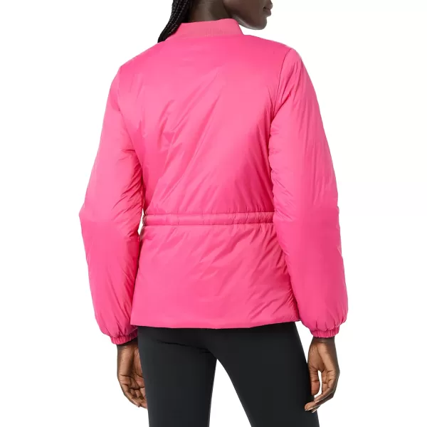 Amazon Essentials Womens Waist Padded Bomber JacketHot Pink