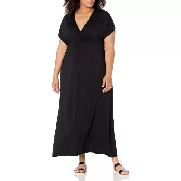 Amazon Essentials Womens Waisted Maxi Dress Available in Plus SizeRayon Blend Black