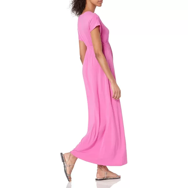 Amazon Essentials Womens Waisted Maxi Dress Available in Plus SizeRayon Blend Bright Pink