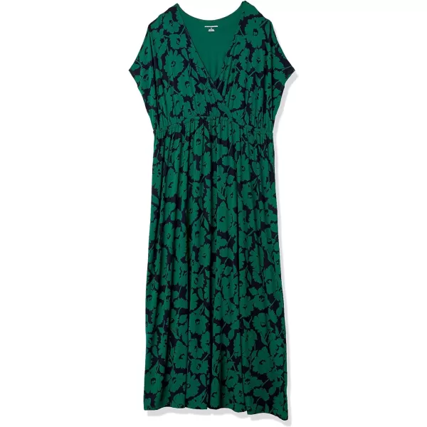 Amazon Essentials Womens Waisted Maxi Dress Available in Plus SizeRayon Blend Green Floral
