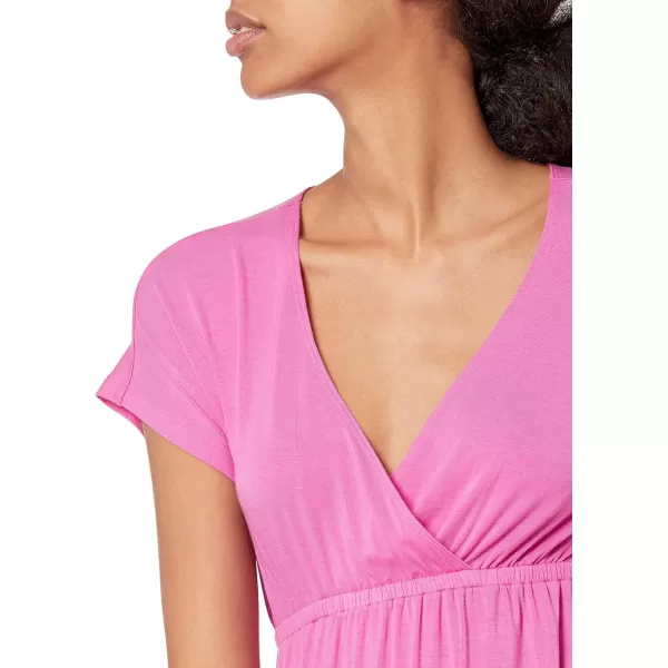 Amazon Essentials Womens Waisted Maxi Dress Available in Plus SizeSustainably Sourced Rayon Blend Bright Pink