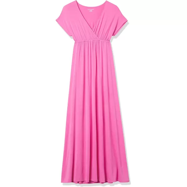 Amazon Essentials Womens Waisted Maxi Dress Available in Plus SizeSustainably Sourced Rayon Blend Bright Pink