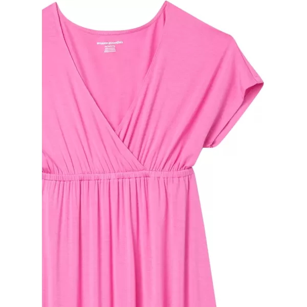 Amazon Essentials Womens Waisted Maxi Dress Available in Plus SizeSustainably Sourced Rayon Blend Bright Pink