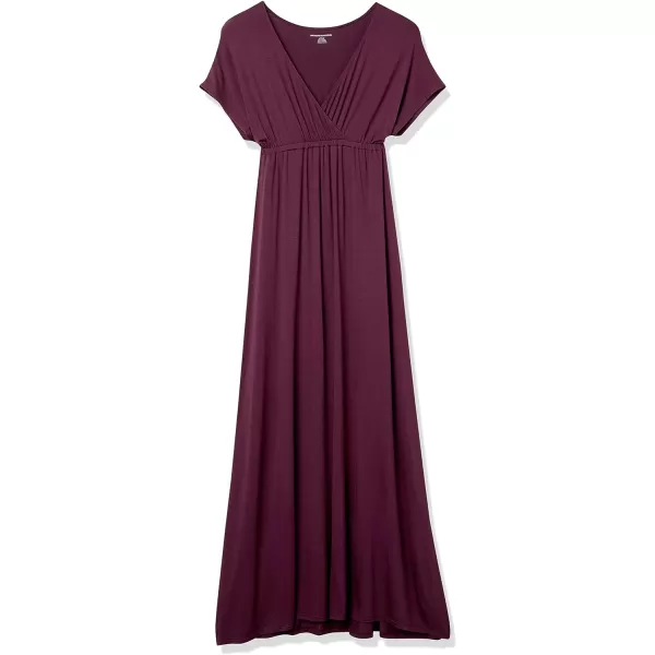 Amazon Essentials Womens Waisted Maxi Dress Available in Plus SizeSustainably Sourced Rayon Blend Burgundy