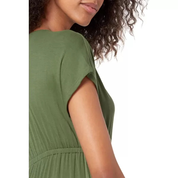 Amazon Essentials Womens Waisted Maxi Dress Available in Plus SizeSustainably Sourced Rayon Blend Light Olive