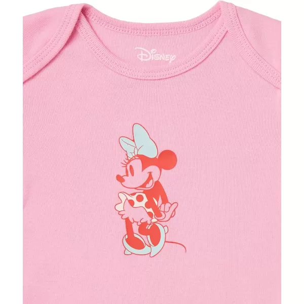 Amazon Essentials babygirls ShortSleeve BodysuitsMinnie Rainbow Chaser