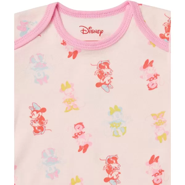 Amazon Essentials babygirls ShortSleeve BodysuitsMinnie Rainbow Chaser