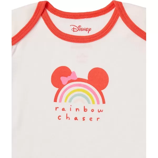 Amazon Essentials babygirls ShortSleeve BodysuitsMinnie Rainbow Chaser