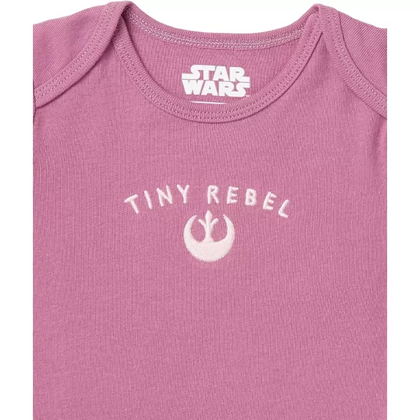 Amazon Essentials babygirls ShortSleeve BodysuitsStar Wars Tiny Rebel