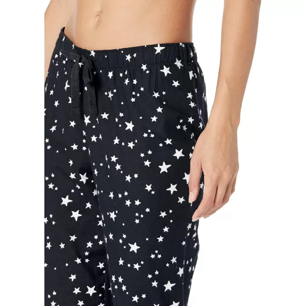 Amazon Essentials womens Flannel Sleep Pant Available in Plus SizeBlack Stars