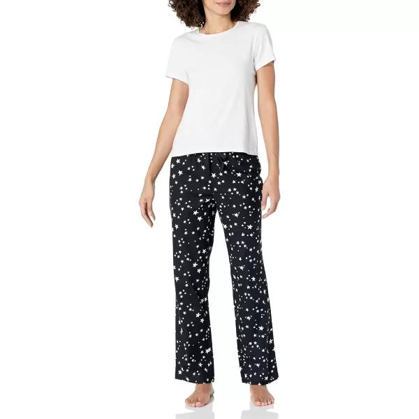 Amazon Essentials womens Flannel Sleep Pant Available in Plus SizeBlack Stars