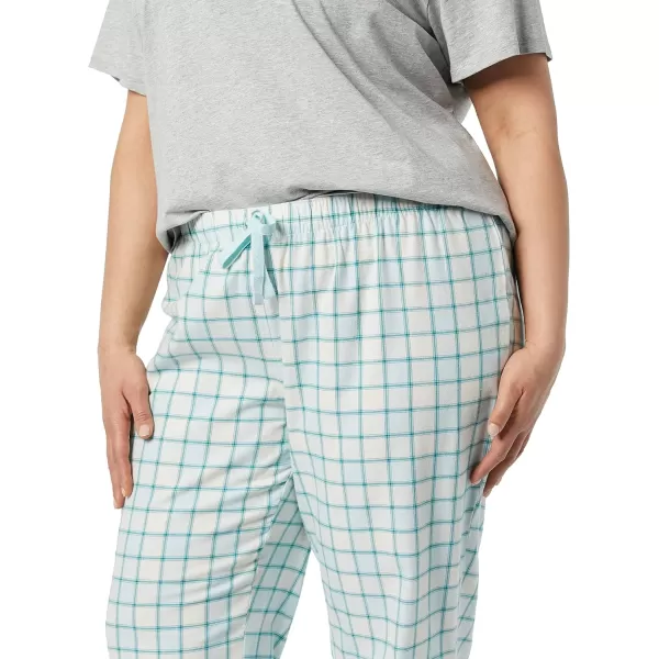 Amazon Essentials womens Flannel Sleep Pant Available in Plus SizeLight Blue Plaid