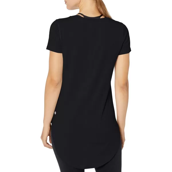 Amazon Essentials womens Soft Cotton StandardFit ExtraLong Tunic Yoga TShirt Available in Plus Size Previously Core 10Black