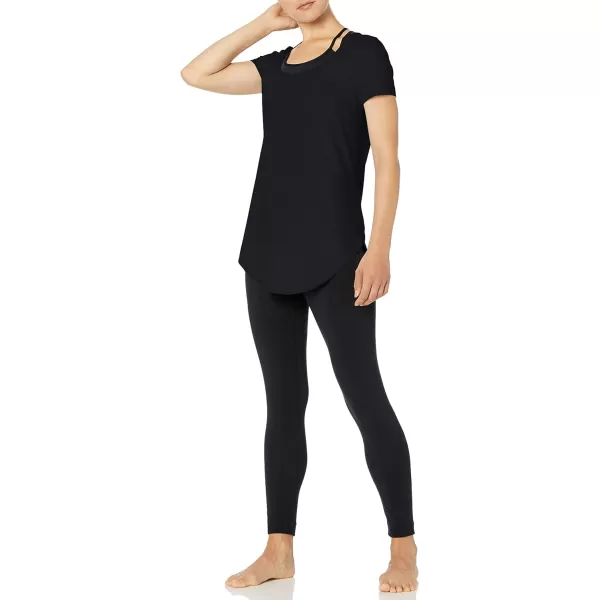 Amazon Essentials womens Soft Cotton StandardFit ExtraLong Tunic Yoga TShirt Available in Plus Size Previously Core 10Black