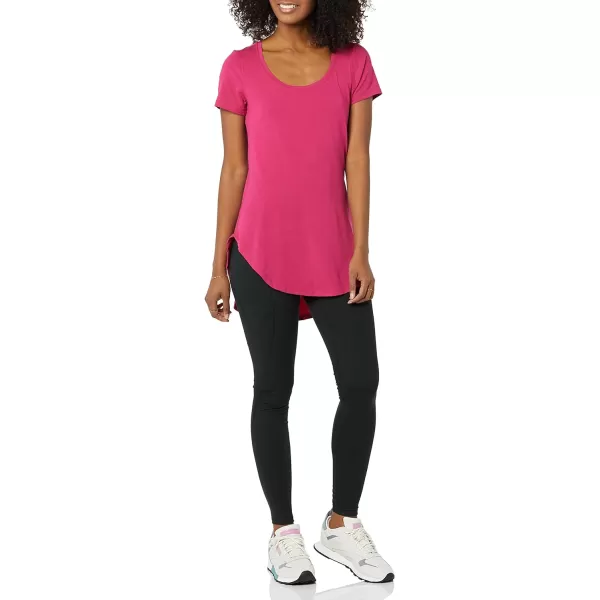 Amazon Essentials womens Soft Cotton StandardFit ExtraLong Tunic Yoga TShirt Available in Plus Size Previously Core 10Fuchsia