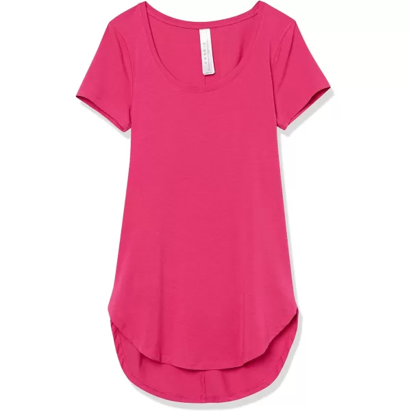 Amazon Essentials womens Soft Cotton StandardFit ExtraLong Tunic Yoga TShirt Available in Plus Size Previously Core 10Fuchsia