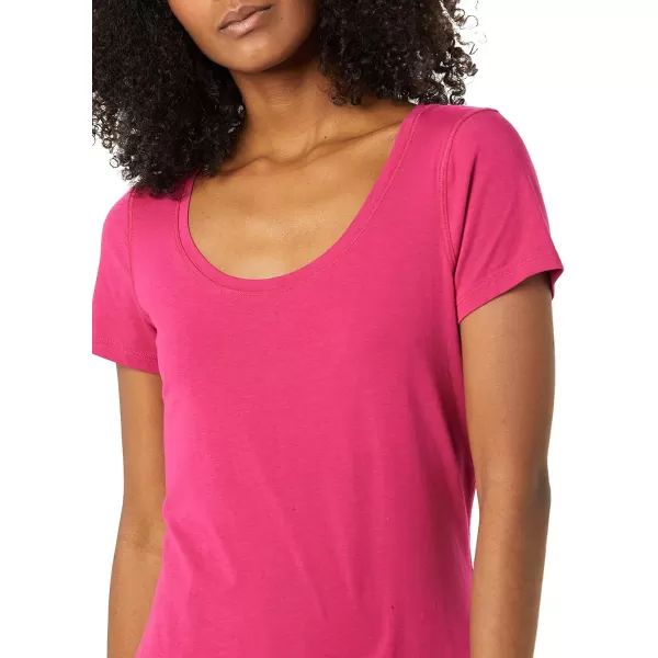 Amazon Essentials womens Soft Cotton StandardFit ExtraLong Tunic Yoga TShirt Available in Plus Size Previously Core 10Fuchsia