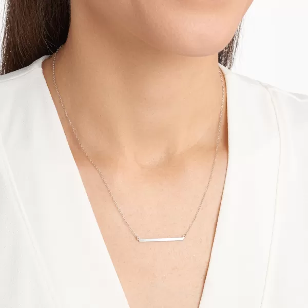 Amazon Essentials womens Sterling Silver Horizontal Bar Necklace 18Amazon Essentials womens Sterling Silver Horizontal Bar Necklace 18