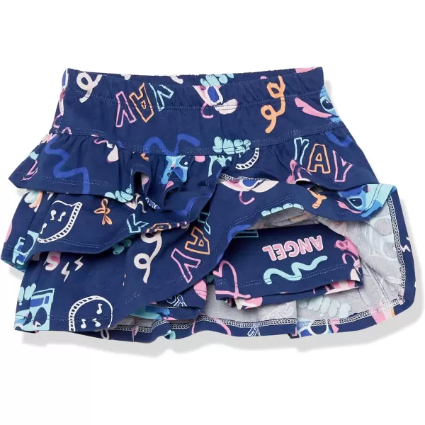 Spotted Zebra Disney  Marvel  Star Wars  Frozen  Princess Girls and Toddlers Knit Ruffle Scooter Skirts Pack of 2Navy StitchSky Blue Tie Dye