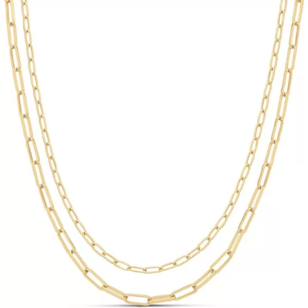 Amazon Essentials 14K Double Paperclip Chain Layered NecklaceYellow Gold