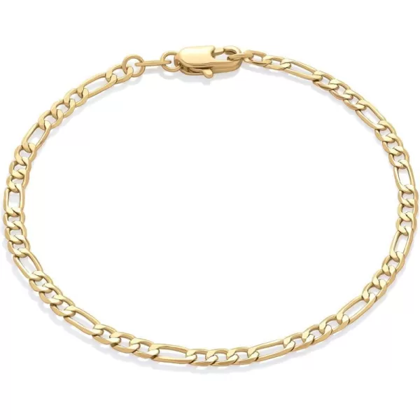 Amazon Essentials 14K Gold Plated Figaro Chain BraceletYellow Gold 4 mm