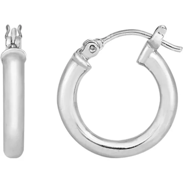 Amazon Essentials 14K Gold or Rhodium Plated Full Round Hoop EarringsSilver 15mm