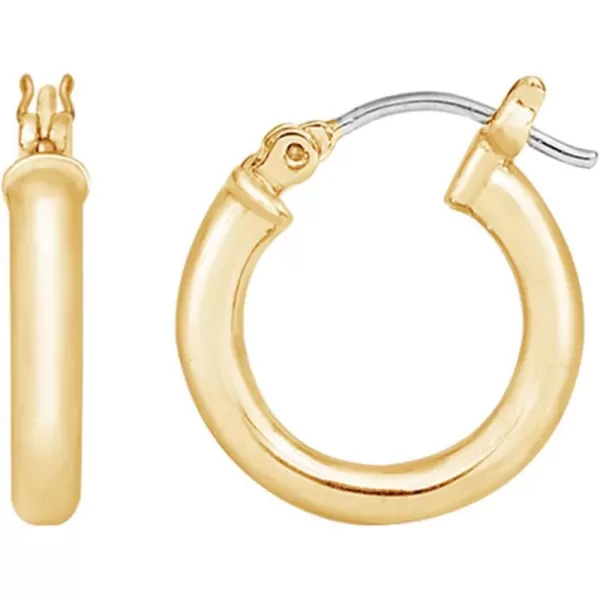 Amazon Essentials 14K Gold or Rhodium Plated Full Round Hoop EarringsYellow Gold 15mm