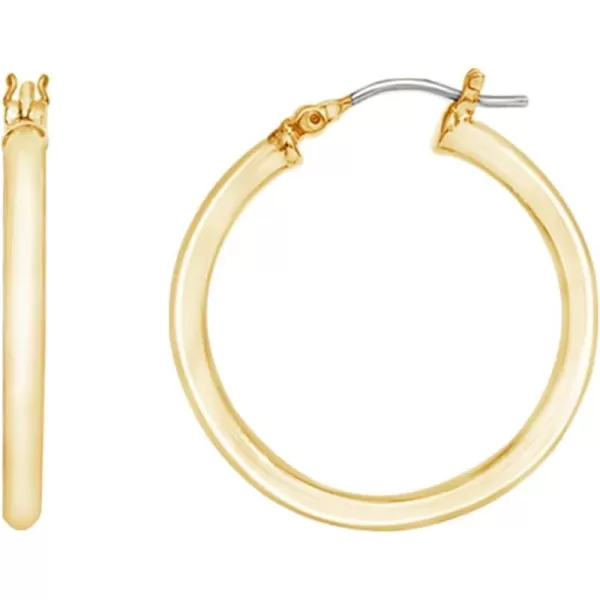 Amazon Essentials 14K Gold or Rhodium Plated Full Round Hoop EarringsYellow Gold 30mm