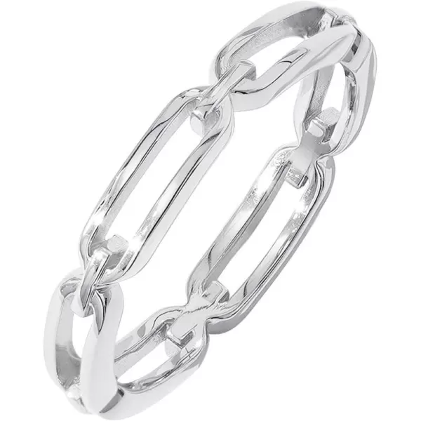 Amazon Essentials 14K Gold or Rhodium Plated Sterling Silver Chain Link Band RingRhodium 10