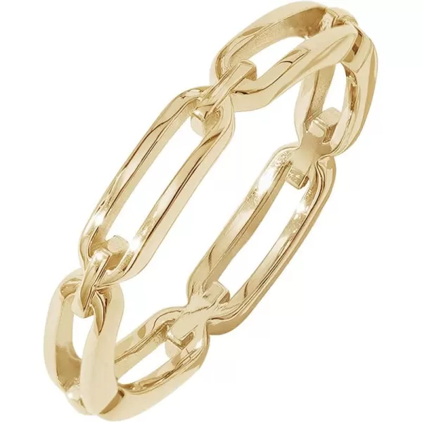 Amazon Essentials 14K Gold or Rhodium Plated Sterling Silver Chain Link Band RingYellow Gold 10