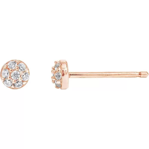 Amazon Essentials 14K Gold or Rhodium Plated Sterling Silver Cubic Zirconia Pave Disc EarringsRose Gold