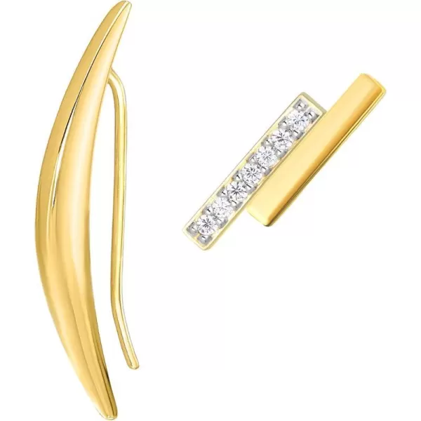 Amazon Essentials 14K Gold or Rhodium Plated Stud Earrings Set of 2Yellow Gold