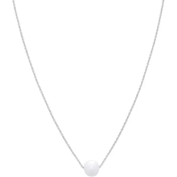 Amazon Essentials 14K Gold or Sterling Silver Freshwater Pearl Pendant NecklaceSilver