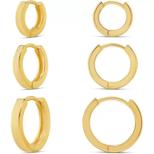 Amazon Essentials 14K Gold or Sterling Silver Plated Hoop SetYellow Gold