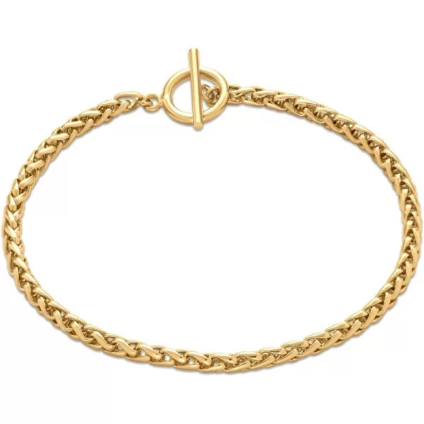 Amazon Essentials 14k Gold Plated or Silver Plated Braided Chain Bracelet 75Yellow Gold