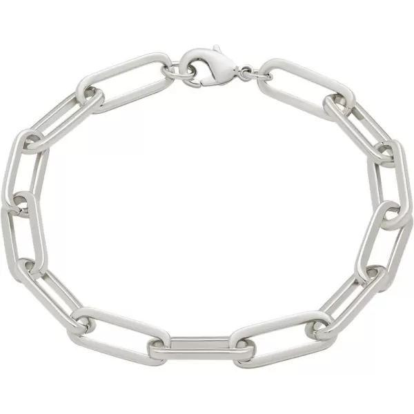 Amazon Essentials 14k Gold Plated or Silver Plated Chunky Chain Link Bracelet 75Silver