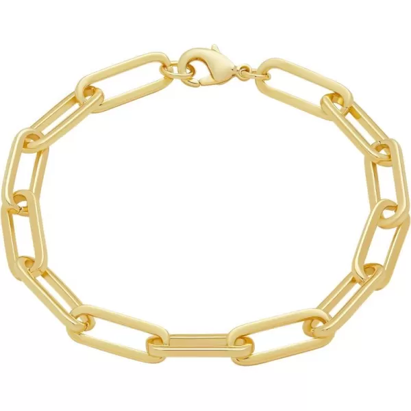 Amazon Essentials 14k Gold Plated or Silver Plated Chunky Chain Link Bracelet 75Yellow Gold