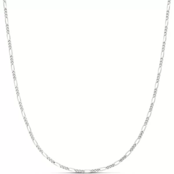 Amazon Essentials 14k Gold or Sterling Silver Plated Figaro Chain 16 18 20 or 24Silver 16 2 mm