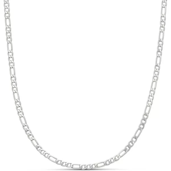 Amazon Essentials 14k Gold or Sterling Silver Plated Figaro Chain 16 18 20 or 24Silver 16 4 mm