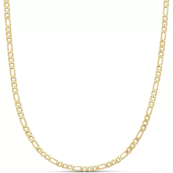 Amazon Essentials 14k Gold or Sterling Silver Plated Figaro Chain 16 18 20 or 24Yellow Gold 16 4 mm